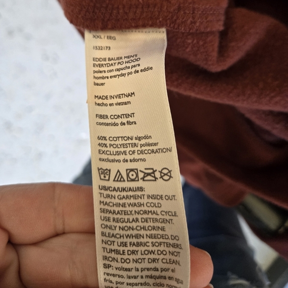 Lnwot Eddie Bauer XL Men's Burgandy Hoodie. - Picture 4 of 6